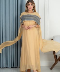 لورا فاشن - فستان سهرة ناعم بقماش انسيابي وتصميم واسع