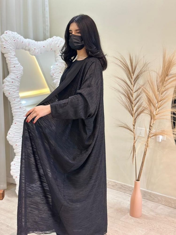 مارينا للعبايات - عباية فراشة دبل فيس لون اسود - الصورة 3