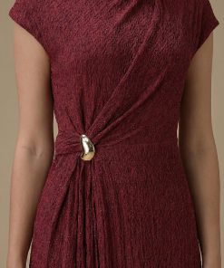 Alternative view of اكتان - فستان طويل برغندي بتفصيلية جانبية