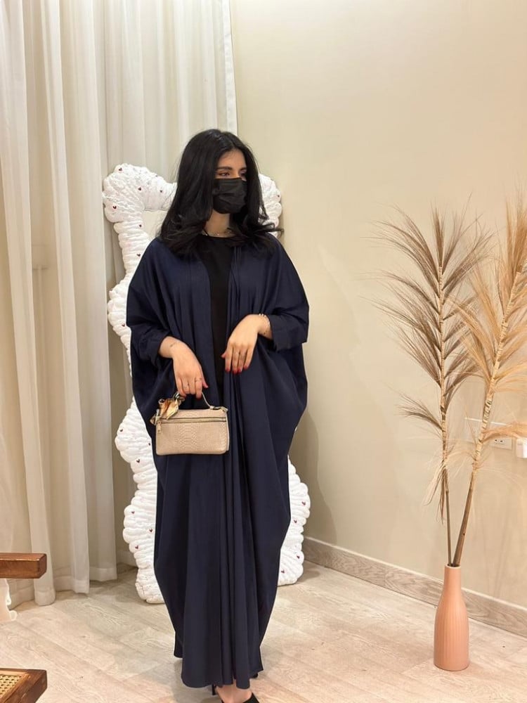 مارينا للعبايات - عباية فراشه لون كحلي - الصورة 6