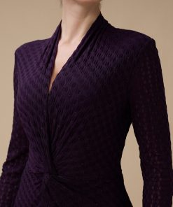 Alternative view of اكتان - فستان موف طويل بقصة ملتفة