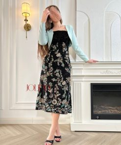 جولينا - فستان مخمل تيفاني بجاكيت وتطريز ترتر