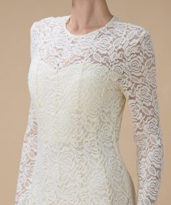 Alternative view of اكتان - فستان دانتيل سكري طويل بأكمام كاملة