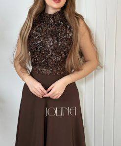 Alternative view of جولينا - طقم بني بتطريز ترتر