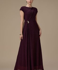 اكتان - فستان طويل بنفسجي بتفصيلية جانبية