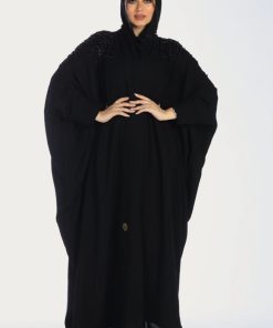 Alternative view of عبايات روزا - عباية بشت سوداء نسائي منسوجة من قماش راما الأصلي مع طرحتها