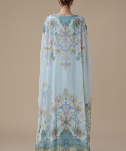 Alternative view of اكتان - جلابية طويلة من قطعتين بشال مطبوع