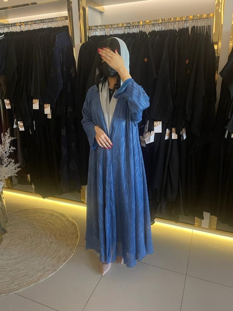 مارينا للعبايات - عباية كلوش سماوي - Image 3