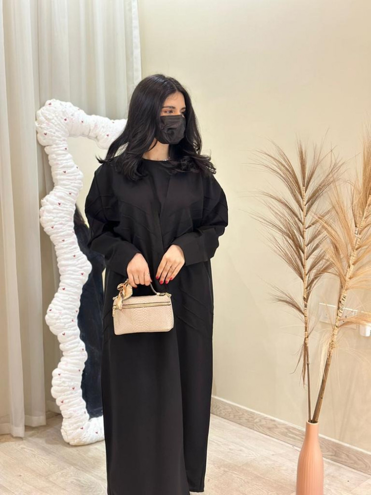 مارينا للعبايات - عباية عمليه اسود ساده - الصورة 2