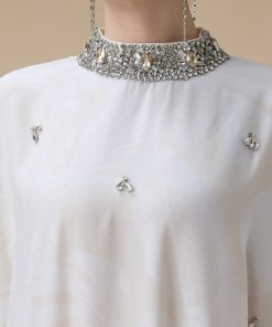 Alternative view of اكتان - جلابية ميدي كاب واسعة سكري بتطريزات كريستالية