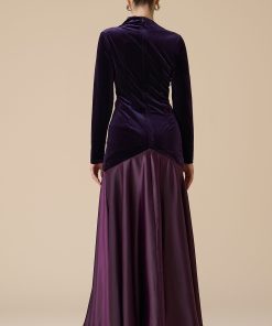 Alternative view of اكتان - فستان موف طويل مخمل