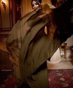 Alternative view of ريفان - فستان سهرة ملكي بطيّات درابية متناغمة+شال