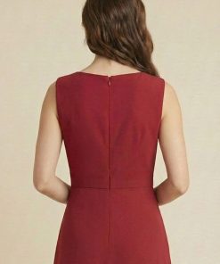 Alternative view of اكتان - فستان ماكسي درابيه مزيت بالفصوص لون أحمر