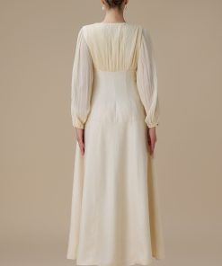 Alternative view of اكتان - فستان طويل سكري بتفاصيل كريستال