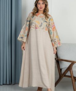 لورا فاشن - جلابية ناعمة بنقشة فنية أنيقة