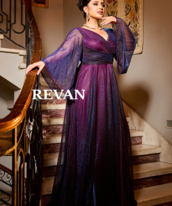 Alternative view of ريفان - فستان سهرة بأكمام كيمونو شفافة