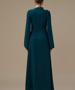 Alternative view of اكتان - فستان طويل اخضر فاتح بتفصيل زهرة أنيق