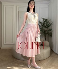 جولينا - طقم قطعتين بنكي واوف وايت