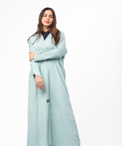 دار امتنان - عباية صيفية لينن باللون التيفاني - 1363