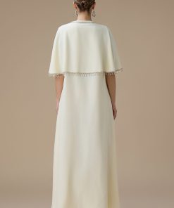 Alternative view of اكتان - جلابية أنيقة أصفر فاتح بتطريز فضي