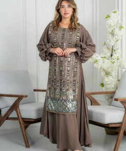 Alternative view of لورا فاشن - جلابية أنيقة بتطريز تراثي وقصة واسعة