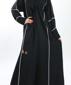 Alternative view of أمول - عباية سوداء من قماش الندى وخيوط القيطان 5072