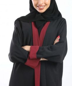 أمول - عباية دبل فيس باللونين الأسود والأحمر 5069
