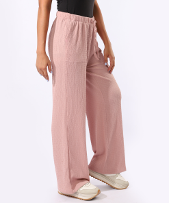 Alternative view of عرفة - بنطلون نسائي سادة مع جيوب