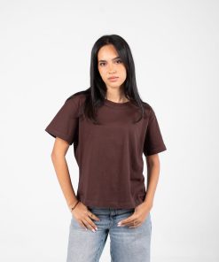 عرفة - تي شيرت نسائي سادة بأكمام نصفية