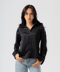 عرفة - بلوزة نسائية سادة بأكمام طويلة