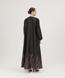 Alternative view of عبايات سوروزيه - عبايات باربي تفته نص كلوش بتشجيرة أسفل العباية باللون الذهبي والموف