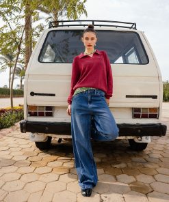 عرفة - بنطلون جينز نسائي واسع