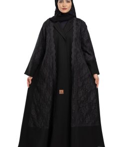 Alternative view of زاهية - عباية ميساء مزينة بدانتيل مطرز