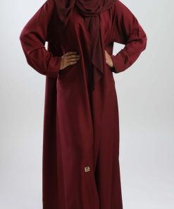 Alternative view of أمول - عباية باللون العودي السادة بلمسة حريرية ناعمة5018