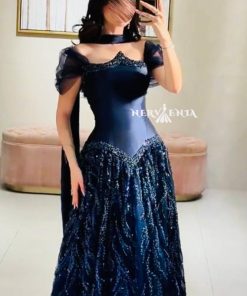 Alternative view of فستان كرستال امبليشد مرصع خرز - فستان كرستال امبليشد مرصع خرز