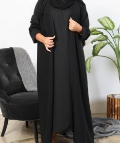 Alternative view of أمول - عباية مع فستان مشبوك سادة 5037