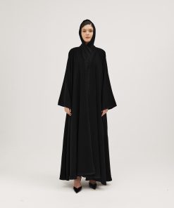 Alternative view of عبايات سوروزيه - عباية باربي كلوش بتطريز هاري وكريستال – أسود لف