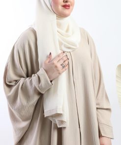 أمول - عباية ملونة مشلح باللون البيج 5080