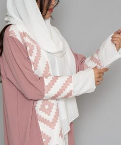 أمول - عباية ملونة لحمي مع كلفة و شيفون 6054