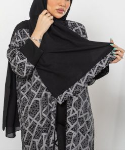 Alternative view of أمول - عباية مشجرة بالكامل لف باكمام سوداء M3000