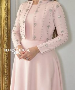 Alternative view of فستان كريستال تشيب سترتش طويل - فستان كريستال تشيب سترتش طويل