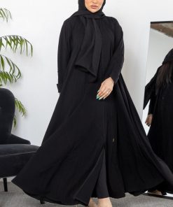 Alternative view of أمول - عباية سوداء كلوش طقطق واسعه R1103