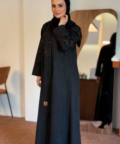 زاهية - عباية عبير شامواة باللون الاسود