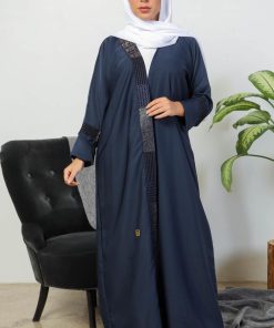 Alternative view of أمول - عبايه ملونة كحلي غامق بكلفة السدو قماش الندى 5035