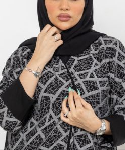 أمول - عباية مشجرة بالكامل لف باكمام سوداء M3000