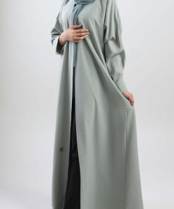Alternative view of أمول - عباية للسفر سادة باللون الاخضر الفيروزي فاتح ومطفي 5039