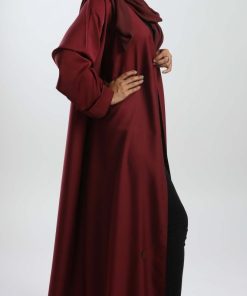 أمول - عباية باللون العودي السادة بلمسة حريرية ناعمة5018