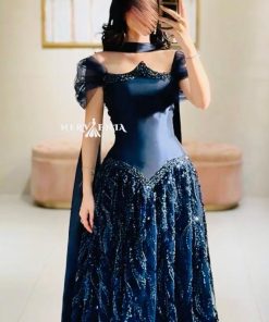 فستان كرستال امبليشد مرصع خرز - فستان كرستال امبليشد مرصع خرز