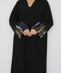 Alternative view of أمول - عباية سوداء بكلفة بالاكمام 6033