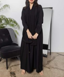 أمول - عباية سوداء سادة Z2025